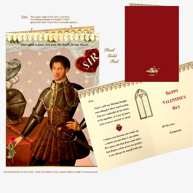 Handsome Knight Gold Foil Card (Customizable to show your love to a special gentleman for Valentine's / birthday / anniversary, etc.)
