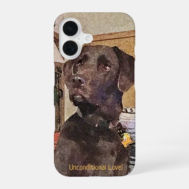Handsome Labrador Retriever Texture Profile Custom iPhone 16 Case (Back)