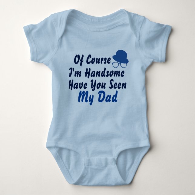 Handsome Like My Dad Baby Jersey Bodysuit (Front)