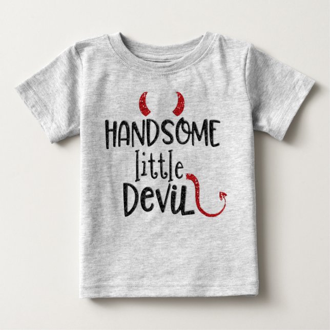 Handsome Little Devil Halloween Toddler Tshirt (Front)