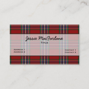 Handsome MacFarlane Family Tartan Plaid Custom Business Card