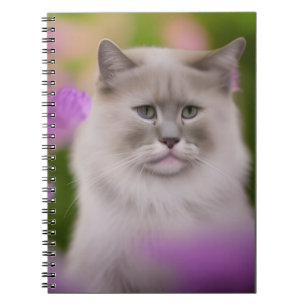 Handsome Maine Coon Himalayan Cat  Notebook