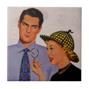 handsome man and wife Mrs. Arlene Sherlock Holmes Ceramic Tile