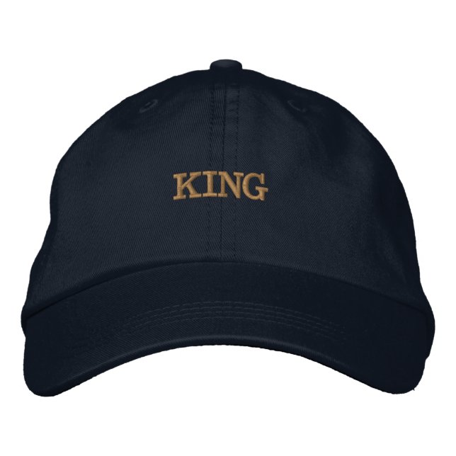 Handsome Men Elegant King Printed Name Adjustable  Embroidered Hat (Front)