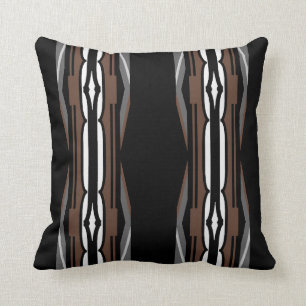 Handsome Modern Panel on Black/White/Grey/Brown Cushion