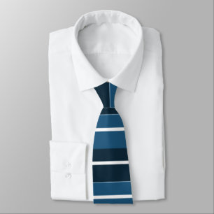 Handsome Navy Blue White Stripes  Tie
