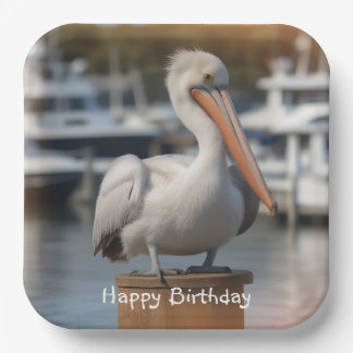 Handsome Pelican Paper Plate
