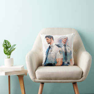 Handsome Policemen Watercolor Anime Cushion