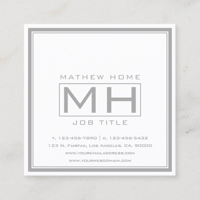 Handsome Professional Square Business Card (Front)