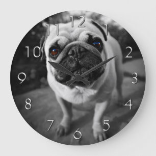 Handsome Pug Large Clock