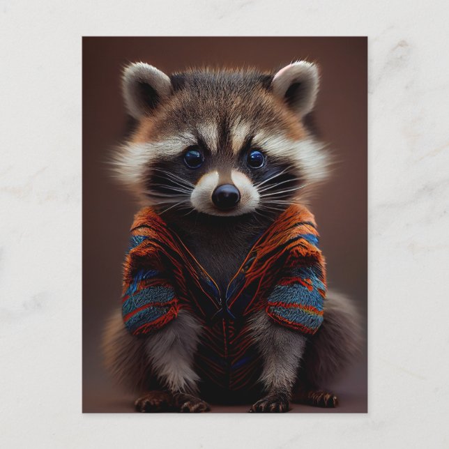 Handsome Racoon Postcard (Front)