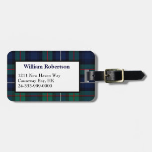 Handsome Robertson Tartan Plaid Luggage Tag