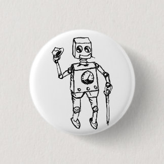 Handsome Robot, the dapper gentleman on a 3 Cm Round Badge