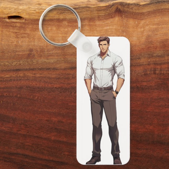 Handsome Rugged Ikemen Anime Key Ring (Front)