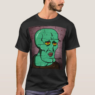 Handsome Squidward Distressed Style Vector Draw T-Shirt