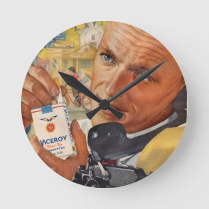 handsome Viceroy smoker Round Clock