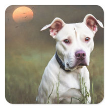 Handsome White Pitbull Birthday