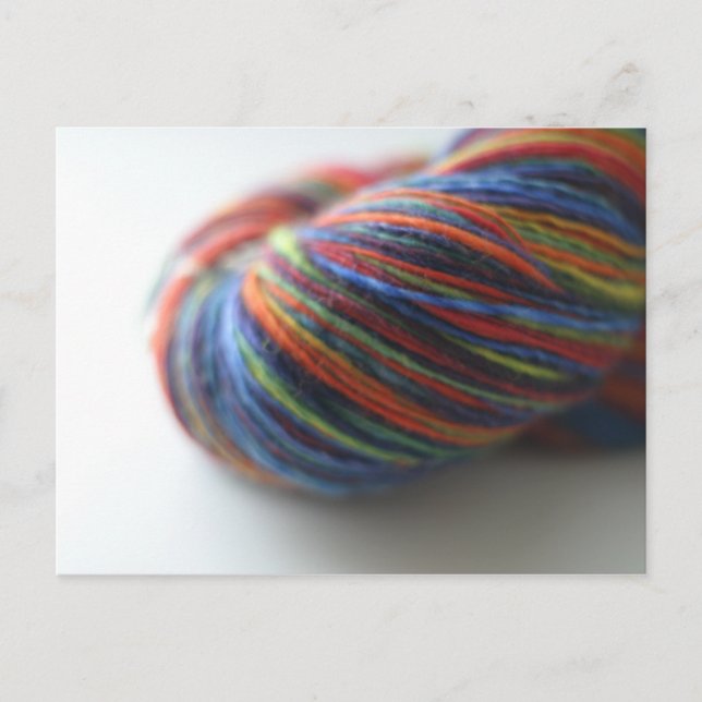 Handspun Yarn in Rainbow Postcard (Front)