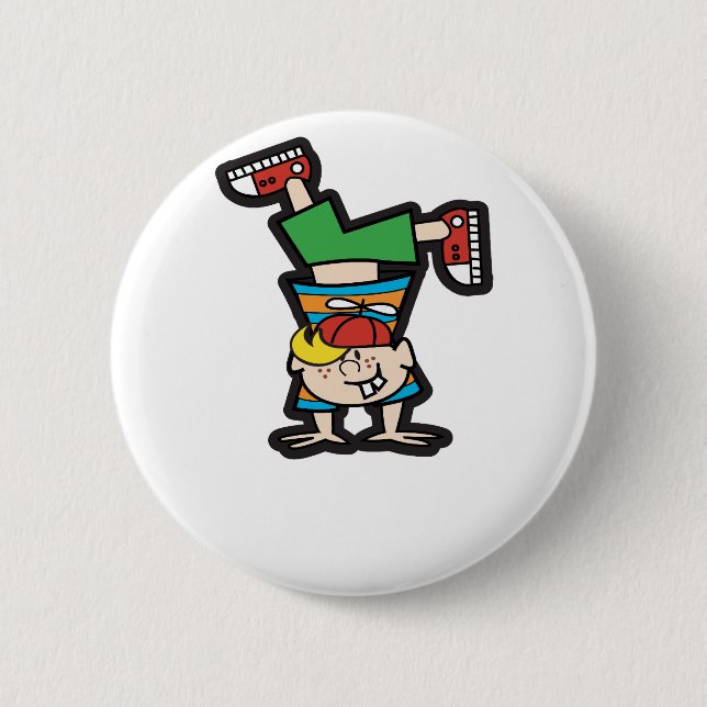 Handstand 6 Cm Round Badge (Front)