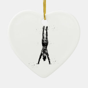 Handstand Ceramic Ornament