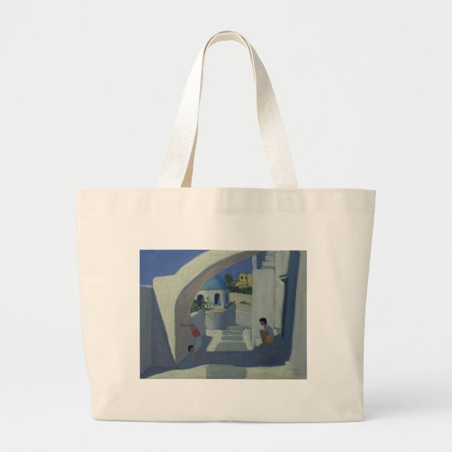Handstand Santorini Large Tote Bag (Front)