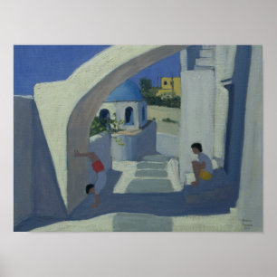 Handstand Santorini Poster