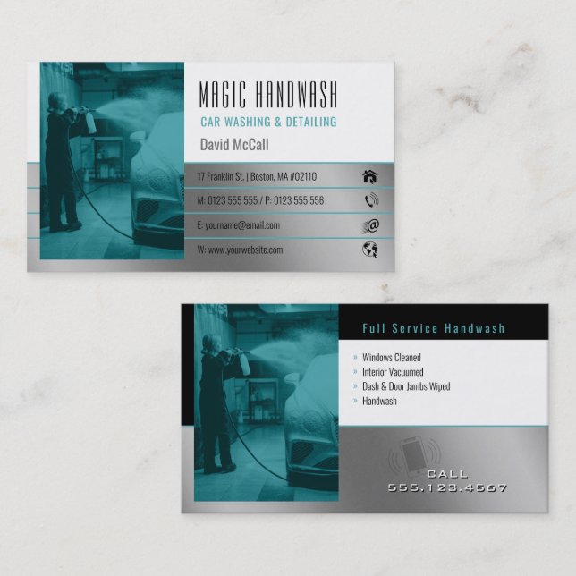 Handwash Services | Car wash Business Card (Front/Back)