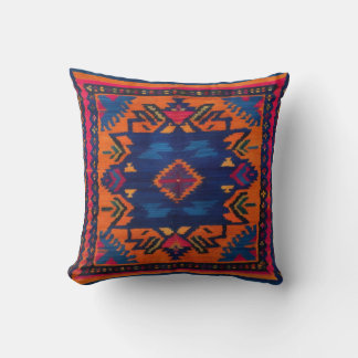 Handwoven Blue Kilim Lumbar Pillows: Unique Comfor Cushion
