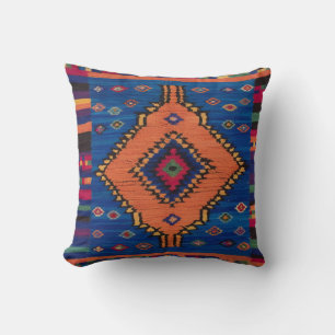 Handwoven Blue Kilim Throw Pillows: A Blend of Cushion