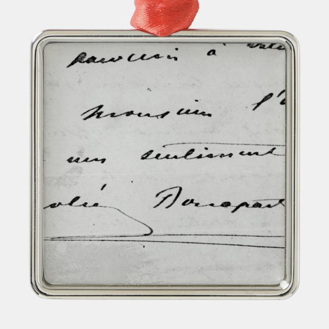 Handwriting and Signature Metal Ornament (Front)