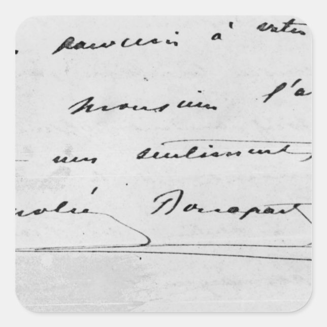 Handwriting and Signature Square Sticker (Front)