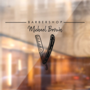 Handwriting Barber Razor Logo Business