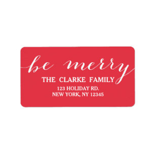 Handwriting Be Merry   Holiday Address Label