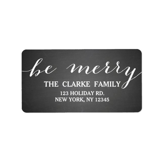 Handwriting Be Merry | Holiday Address Label (Front)