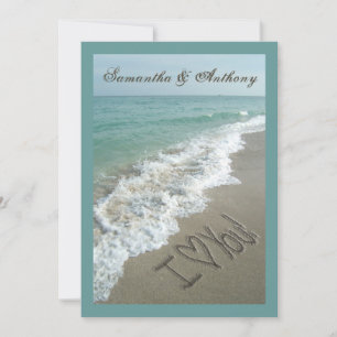 Handwriting Beach Destination Wedding Invitation