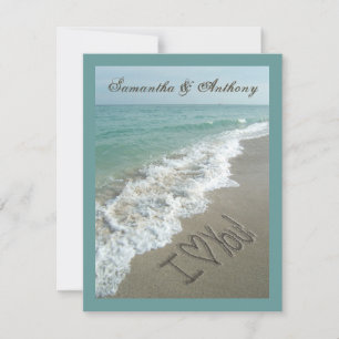 Handwriting Beach Destination Wedding Invitation