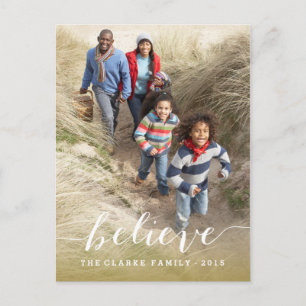 Handwriting Believe   2015 Holiday Photo Postcard