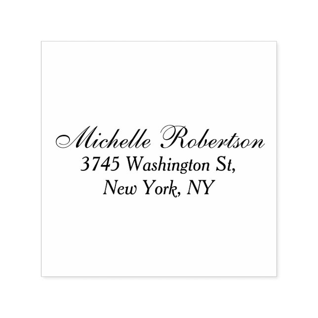 Handwriting Black White Plain Minimalist Self-inking Stamp (Design)