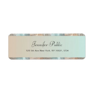 Handwriting Elegant Glitter Hand Script Modern Return Address Label