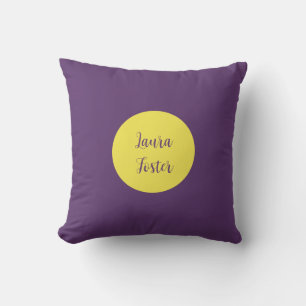 Handwriting Elegant Name Indigo & Yellow Colour Cushion
