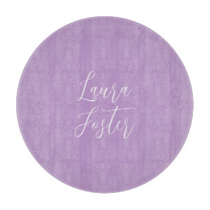 Handwriting Elegant Name Lilac Colour Cutting Board