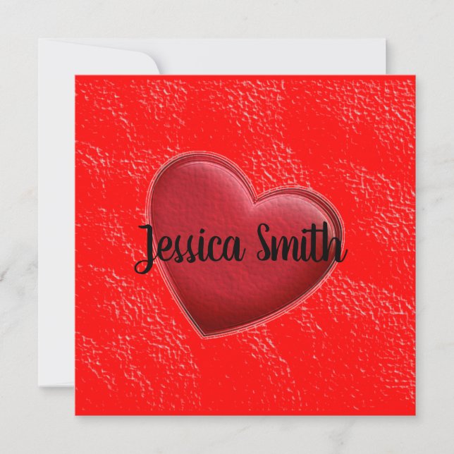 Handwriting Elegant Name Red Heart Love Romance (Front)