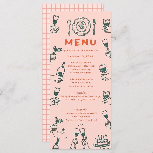 Handwriting Hand drawn  Retro Wedding Menu (Creator Uploaded)