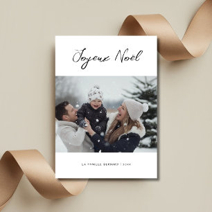Handwriting Joyeux Noël French Christmas Photo Holiday Card