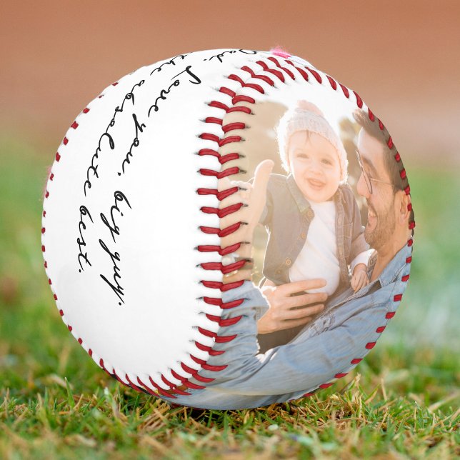 Handwriting Message Keepsake Father's Day 2 Photo Baseball (Creator Uploaded)
