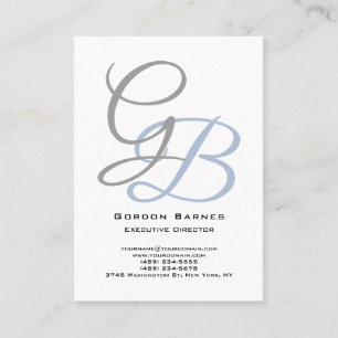 Handwriting modern plain bold monogram minimalist business card