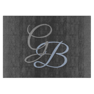 Handwriting modern plain monogram minimalist  cutting board