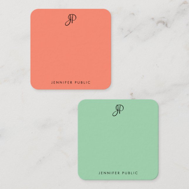 Handwriting Monogram Elegant Colours Template (Front/Back)