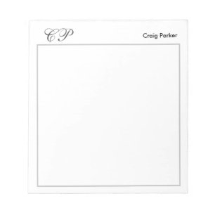 Handwriting Monogram Professional Plain Simple Notepad