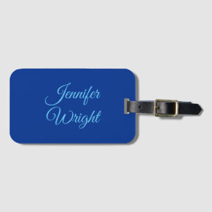 Handwriting Name Classical Plain Air Force Blue  Luggage Tag